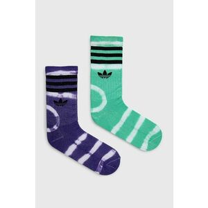 Ponožky adidas Originals (2-pak) HC9538-HIRGR/PURP, dámske, zelená farba vyobraziť