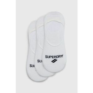 Ponožky Superdry (3-pak) dámske, biela farba vyobraziť