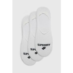 Ponožky Superdry (3-pak) pánske, biela farba vyobraziť
