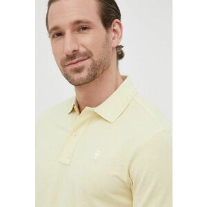 Polo tričko G-Star Raw pánske, žltá farba, jednofarebné vyobraziť