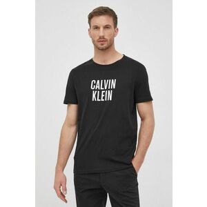 Bavlnené tričko Calvin Klein čierna farba, s potlačou vyobraziť