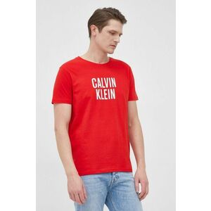 Bavlnené tričko Calvin Klein červená farba, s potlačou vyobraziť