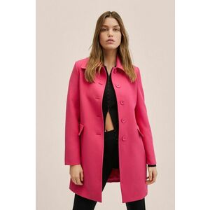Kabát Mango Persa dámsky, ružová farba, prechodný, vyobraziť