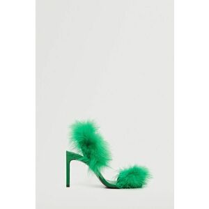 Sandále Mango Plumas dámske, zelená farba, vyobraziť