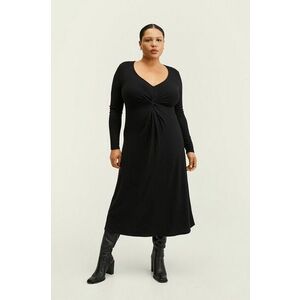 Šaty Mango Palson čierna farba, mini, oversize vyobraziť