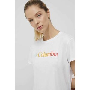 Športové tričko Columbia Sun Trek Ss Graphic biela farba, vyobraziť