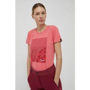 Športové tričko Salewa Geometric ružová farba, vyobraziť
