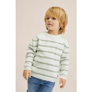 Detský bavlnený sveter Mango Kids Cooper zelená farba, tenký vyobraziť