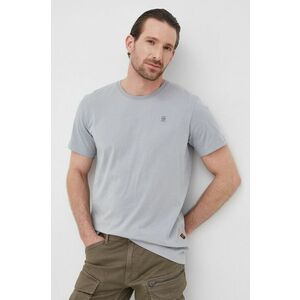 Bavlnené tričko G-Star Raw šedá farba, jednofarebné vyobraziť