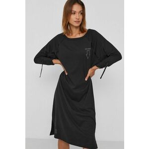 Bavlnené šaty G-Star Raw čierna farba, midi, oversize vyobraziť