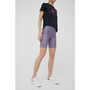 Tréningové šortky Under Armour 1360939 dámske, fialová farba, jednofarebné, vysoký pás vyobraziť