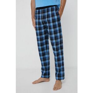 Bavlnené pyžamové nohavice Boss tmavomodrá farba, vzorované vyobraziť
