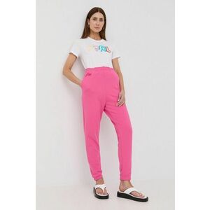 Nohavice Hugo dámske, ružová farba, jednofarebné vyobraziť
