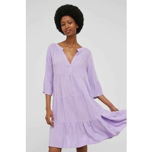 Šaty Answear Lab fialová farba, mini, áčkový strih vyobraziť