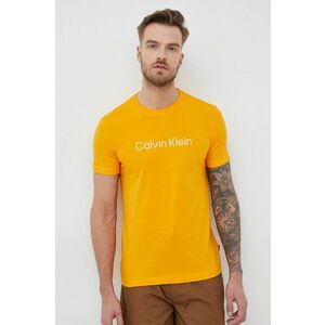 Bavlnené tričko Calvin Klein oranžová farba, s potlačou vyobraziť