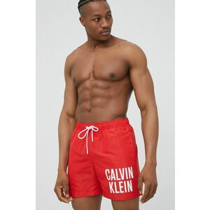 Plavkové šortky Calvin Klein červená farba vyobraziť