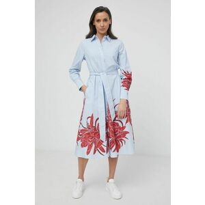 Bavlnené šaty Tommy Hilfiger midi, áčkový strih vyobraziť