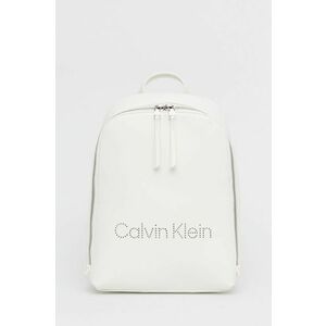 Ruksak Calvin Klein dámsky, biela farba, malý, jednofarebný vyobraziť