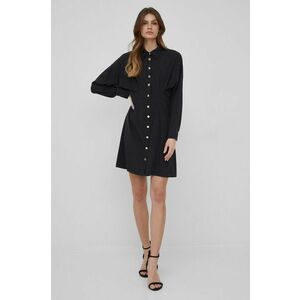 Šaty Sisley čierna farba, mini, áčkový strih vyobraziť
