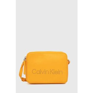 Kabelka Calvin Klein oranžová farba vyobraziť