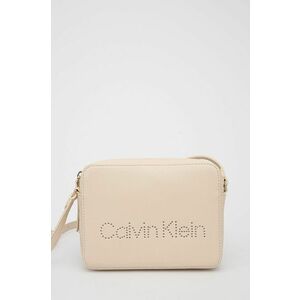 Kabelka Calvin Klein béžová farba vyobraziť