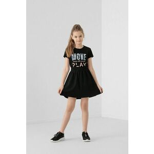 Detské bavlnené tričko 4F čierna farba, vyobraziť
