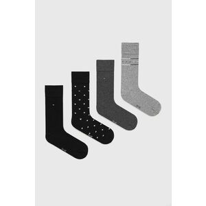 Ponožky Tommy Hilfiger (4-pak) pánske, čierna farba vyobraziť