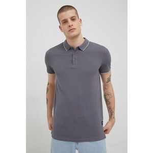 Bavlnené polo tričko Tom Tailor šedá farba, jednofarebné vyobraziť