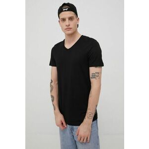 Bavlnené tričko Tom Tailor čierna farba, jednofarebné vyobraziť