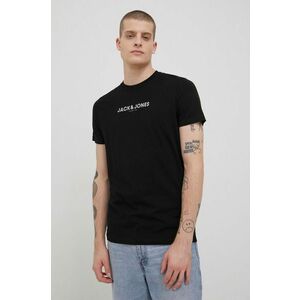 Bavlnené tričko Premium by Jack&Jones čierna farba, s potlačou vyobraziť