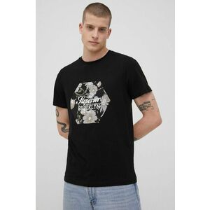 Bavlnené tričko Produkt by Jack & Jones čierna farba, s potlačou vyobraziť