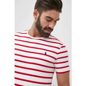 Bavlnené tričko Polo Ralph Lauren červená farba, vzorované vyobraziť