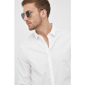 Košeľa Armani Exchange pánska, biela farba, slim, s klasickým golierom vyobraziť
