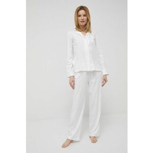 Pyžamová sada Lauren Ralph Lauren biela farba, vyobraziť