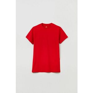 Detské bavlnené tričko OVS červená farba, jednofarebný vyobraziť