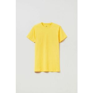 Detské bavlnené tričko OVS žltá farba, jednofarebný vyobraziť