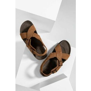 Semišové sandále Answear Lab dámske, hnedá farba, vyobraziť