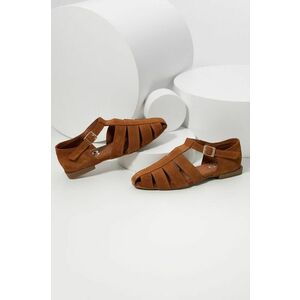 Semišové sandále Answear Lab dámske, hnedá farba, vyobraziť