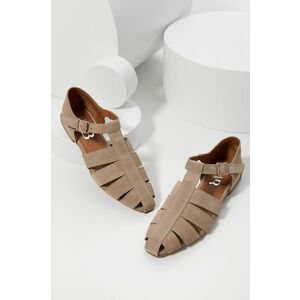 Semišové sandále Answear Lab dámske, béžová farba, vyobraziť