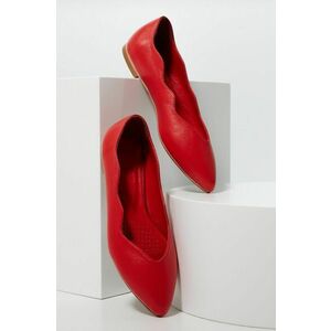Kožené balerínky Answear Lab červená farba, vyobraziť