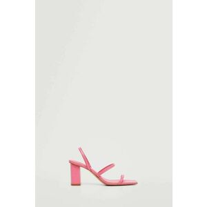 Sandále Mango dámske, ružová farba, na podpätku vyobraziť