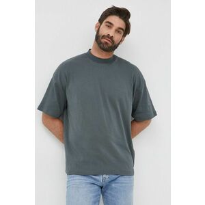 Bavlnené tričko Samsoe Samsoe šedá farba, jednofarebné vyobraziť