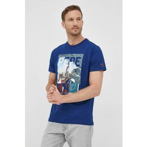 Bavlnené tričko Pepe Jeans Ainsley tmavomodrá farba, s potlačou vyobraziť