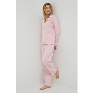 Pyžamová sada Lauren Ralph Lauren ružová farba, vyobraziť