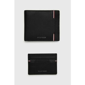 Peňaženka a kožený obal na karty Tommy Hilfiger pánsky, čierna farba vyobraziť