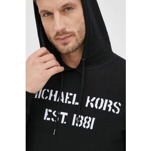 Bavlnený sveter Michael Kors pánsky, čierna farba, tenký, vyobraziť