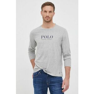 Bavlnené tričko s dlhým rukávom Polo Ralph Lauren šedá farba, melanžové vyobraziť