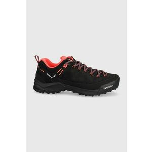 Topánky Salewa Wildfire Leather dámske, čierna farba, vyobraziť