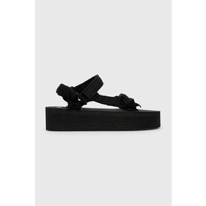 Sandále Truffle Collection Trek dámske, čierna farba, na platforme vyobraziť