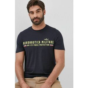 Bavlnené tričko Aeronautica Militare tmavomodrá farba, s potlačou vyobraziť